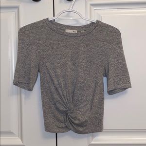Aritzia grey tie top